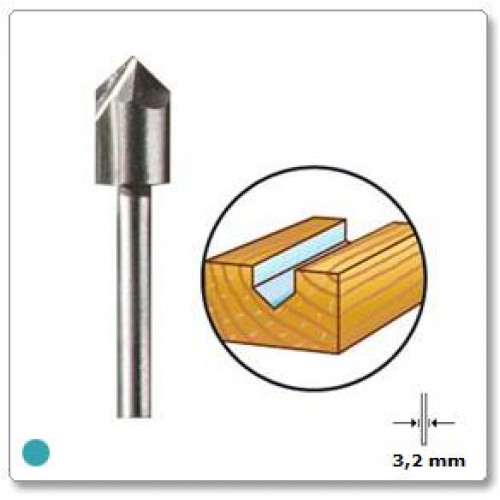 HSS freza V-formos 6,4 mm Dremel (640)